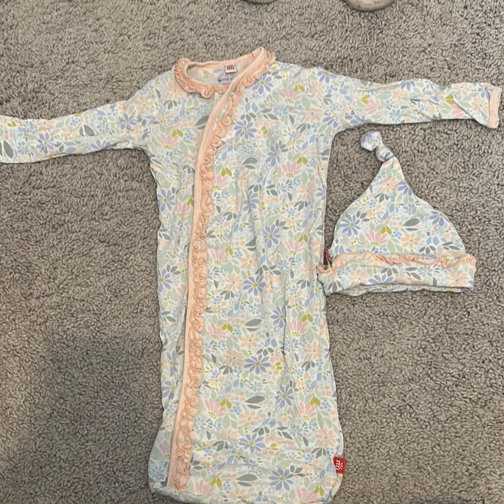 Magnetic Me Floral Kids Pajamas Sleep Sack - Blue and Pink